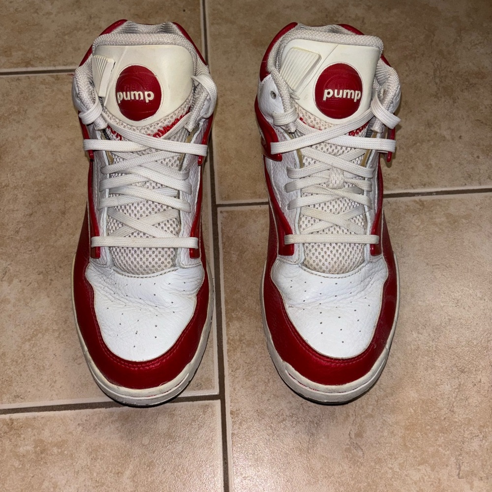 Reebok Pump Sneakers Red and White